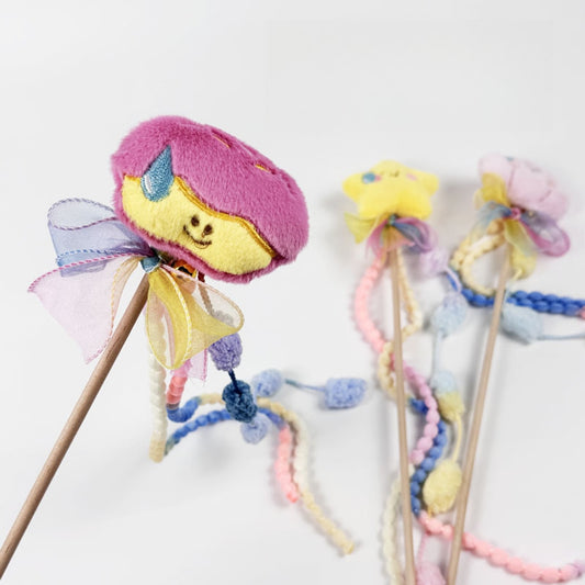 Moo - Cartoon Plush Character Teaser Cat Wand Toy