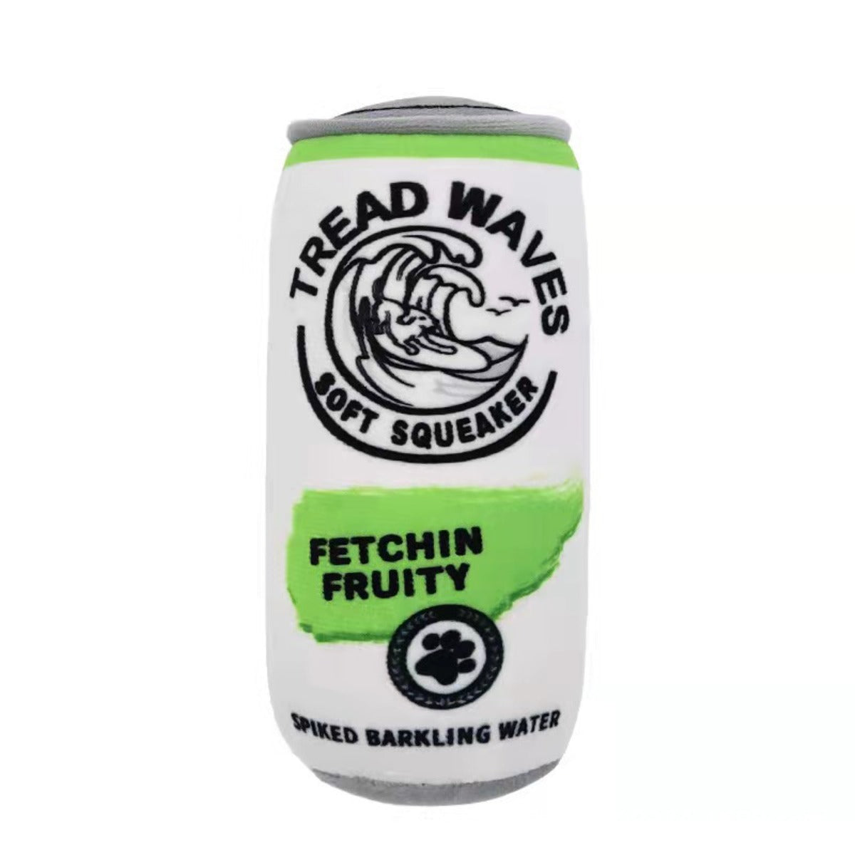 Petkin Plush Soda Can Dog Toy held in hand to show size and softness