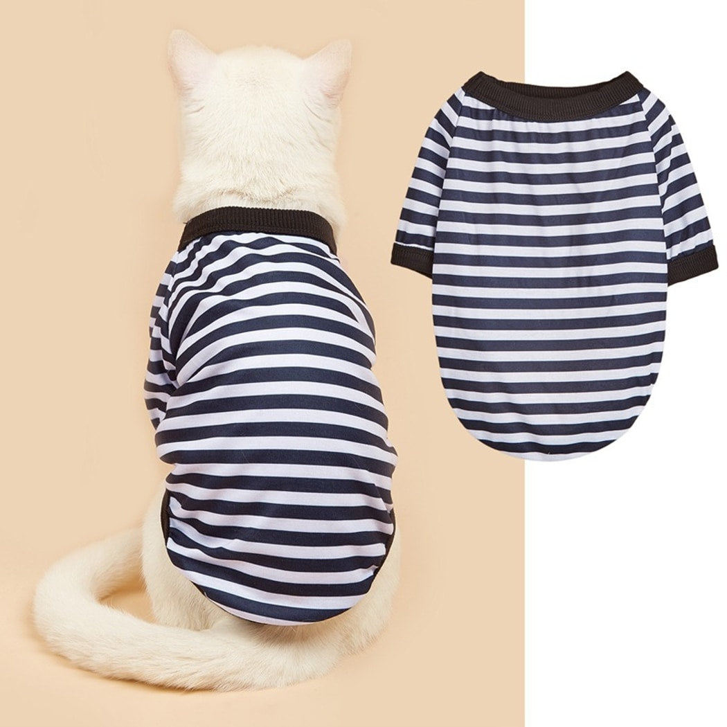 Ozzie - Casual Short Sleeve Striped Pet Dog T-Shirt