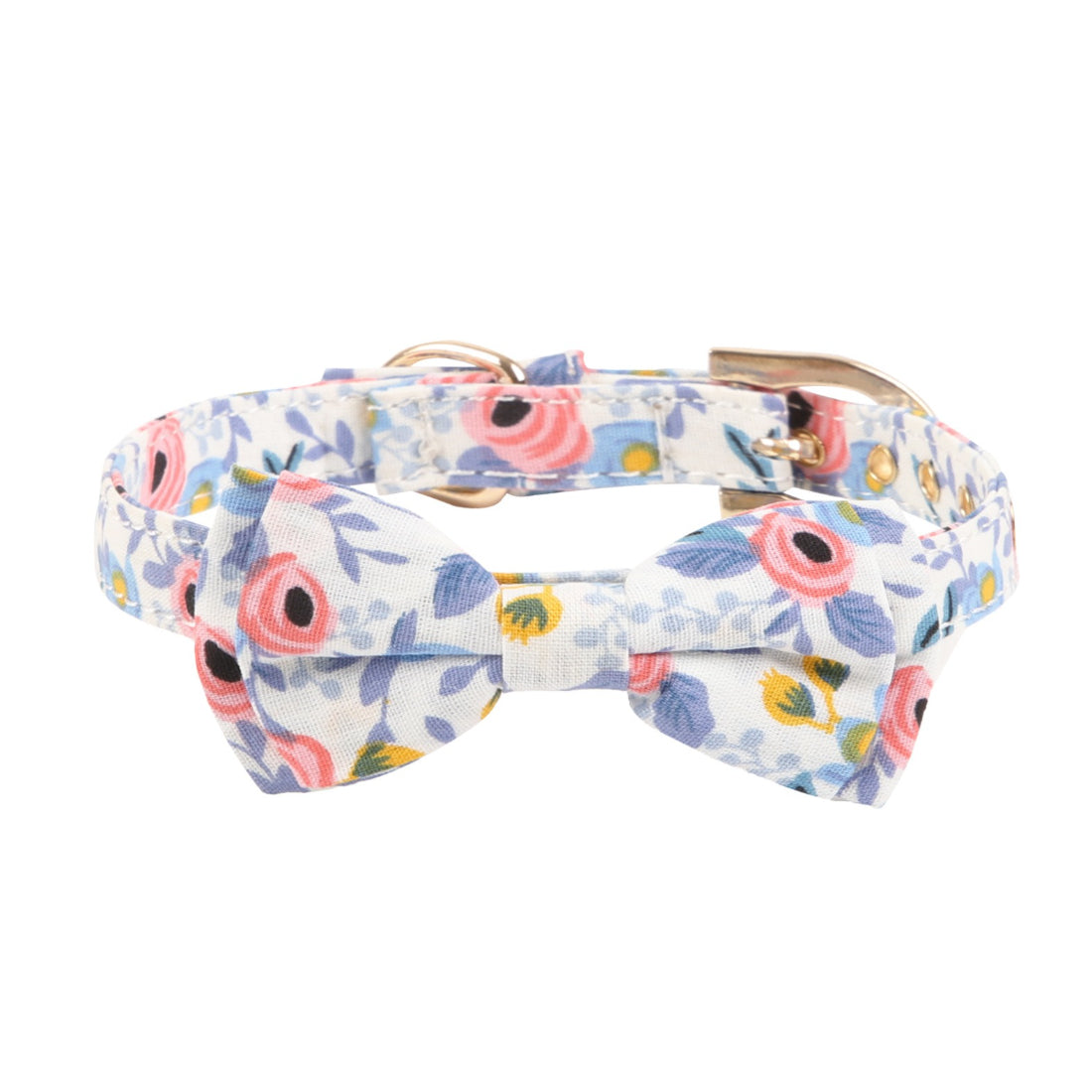 Close-up of Loofie Romantic Flower Bow adjustable pet collar showing flower bow design