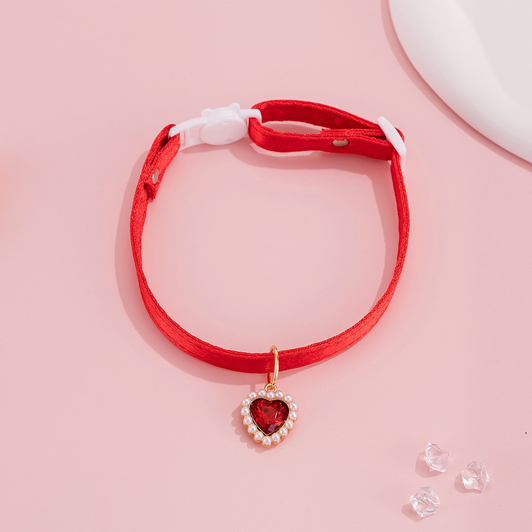 Mokka - Cute Heart Detail Adjustable Cat Collar