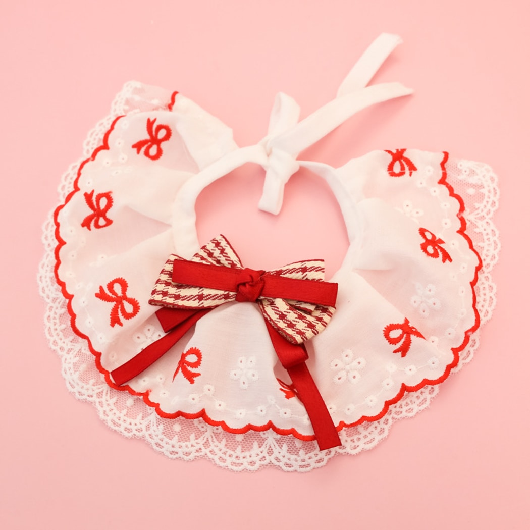 Mokka - Strawberry Cherry Lace Cat Collar
