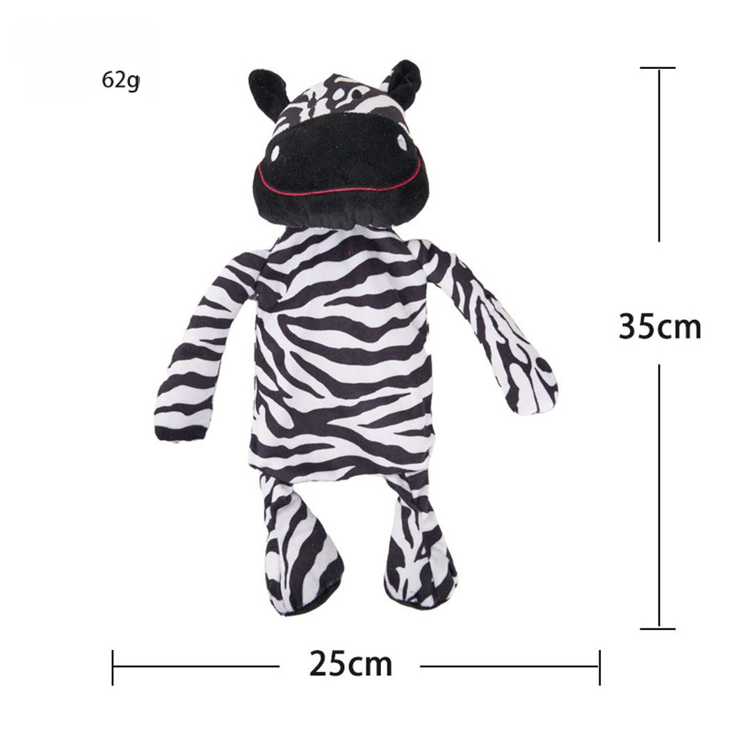 Petkin - Lion and Zebra Plush Squeaky Dog Toy