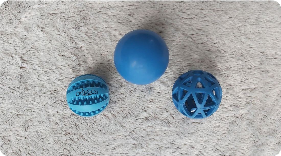 Colorful dog balls for chewing and play