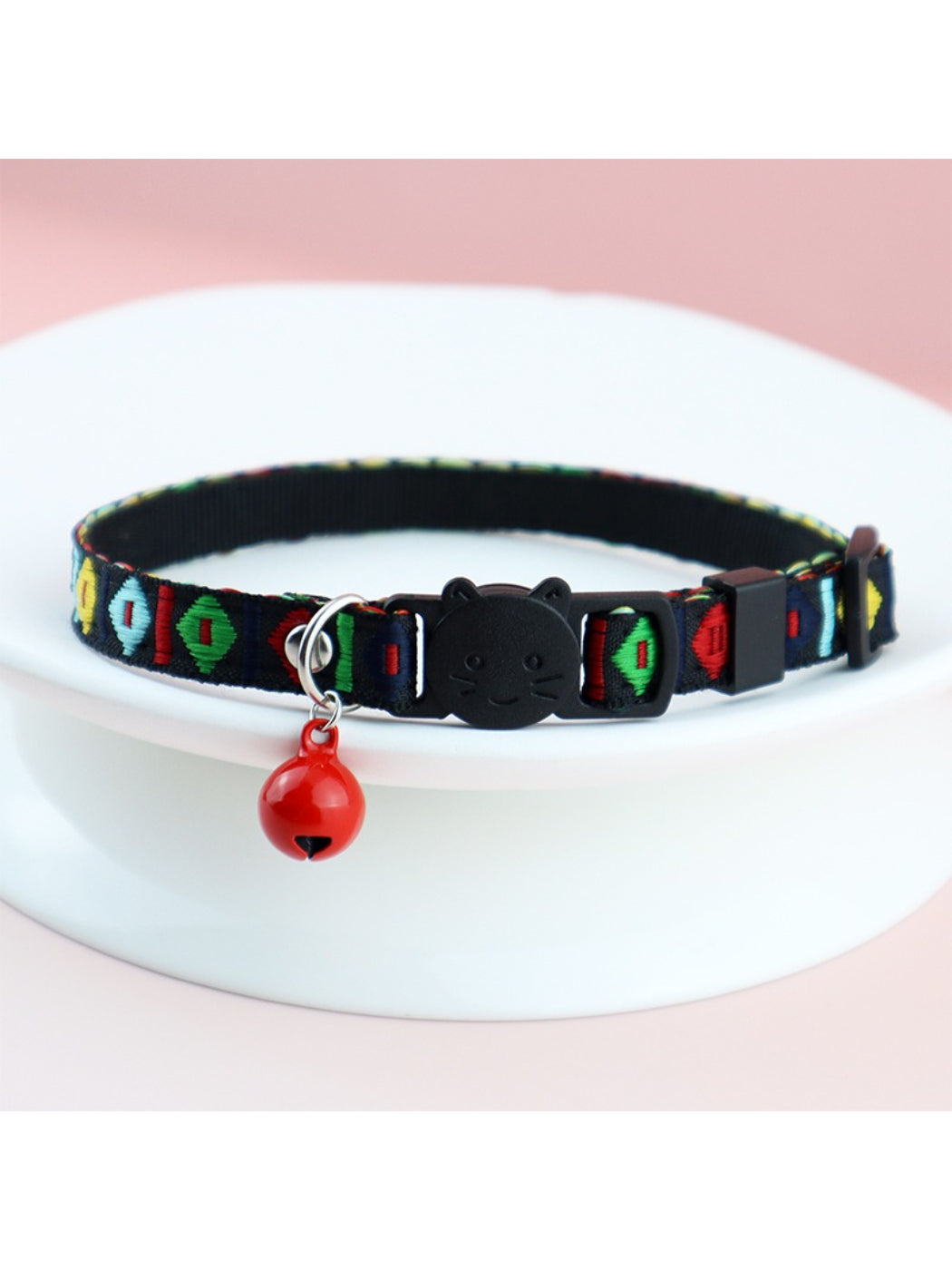 Mokka colorful woven cat collar with plastic buckle fastened
