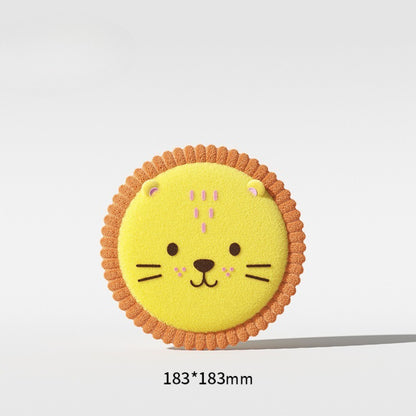 Petkin Animal Plush Flying Disc dog toy displayed flat with visible stitching details