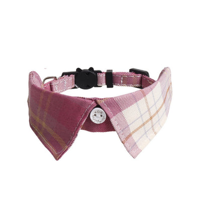 Mokka - Plaid Cat Collar | Shirt Collar for Cats | Breakaway Cat Collar | Dress Up Pet Collar
