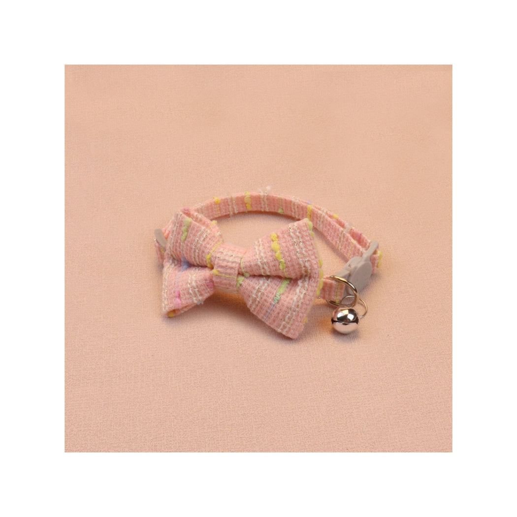 Mokka - Multicolor Tweed Bow Breakaway Cat Collar
