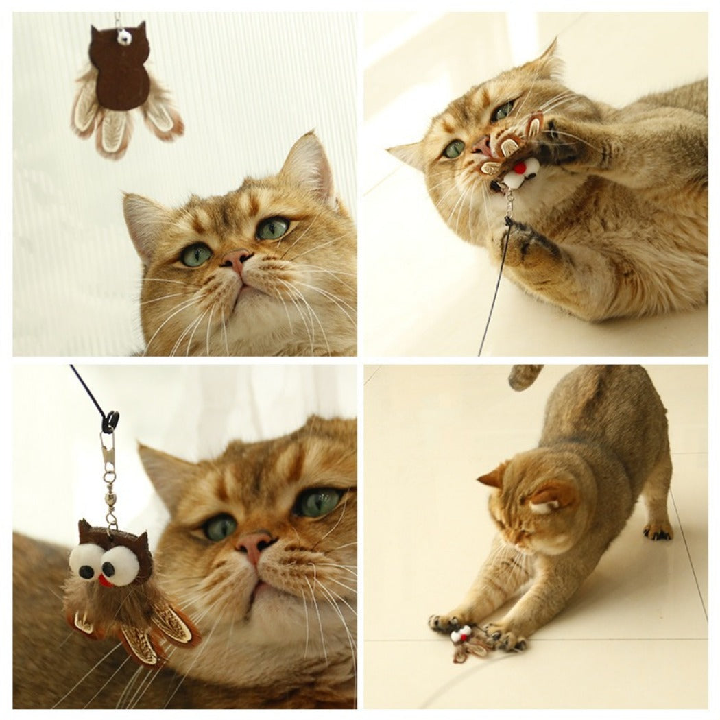 Moo – Owl & Bird Feather Wand Toy