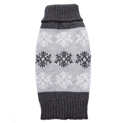Ozzie - Classic Snowflake Knit Look Dog Sweater