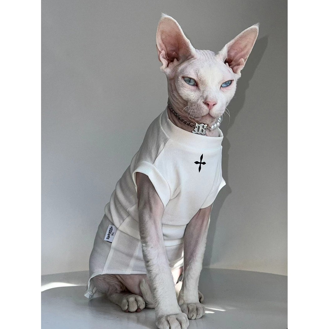 Ozzie - Simple Cross Detail Sleeveless Cat Vest