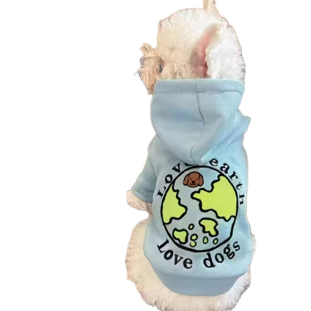 Ozzie - Planet Print Dog and Cat Hoodie Sweatshirt