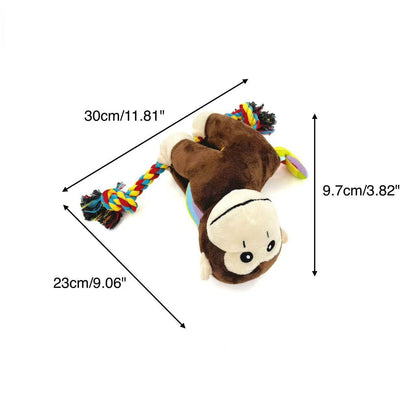 Petkin - Soft Chew Plush Monkey Dog Tug Toy