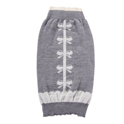 Ozzie - Gray Bow Detail British Style Dog Sweater