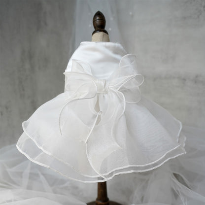 Ozzie - Elegant Layered Bow Detail Pet Formal Dress
