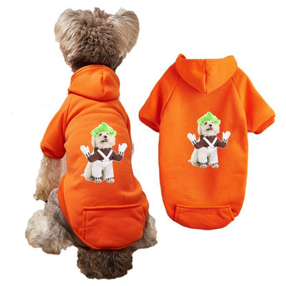 Ozzie - Cartoon Print Hooded Pet Sweatshirt