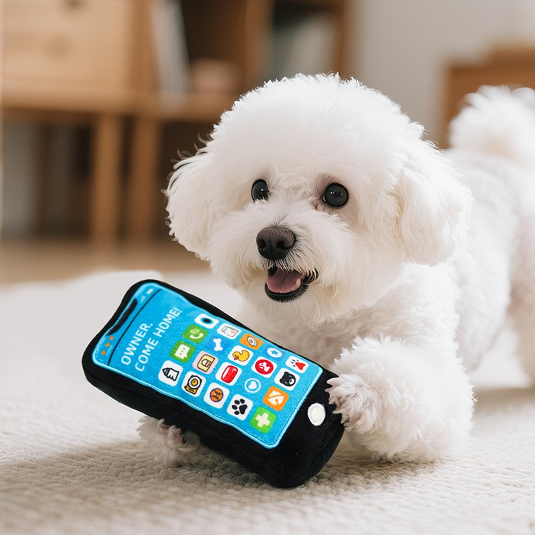 Petkin - Retro Telephone Squeaky Plush Dog Toy