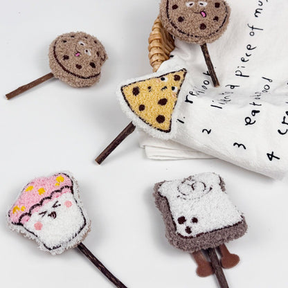 Moo plush cat stick toy shaped like a cute food item with soft fabric and colorful details
