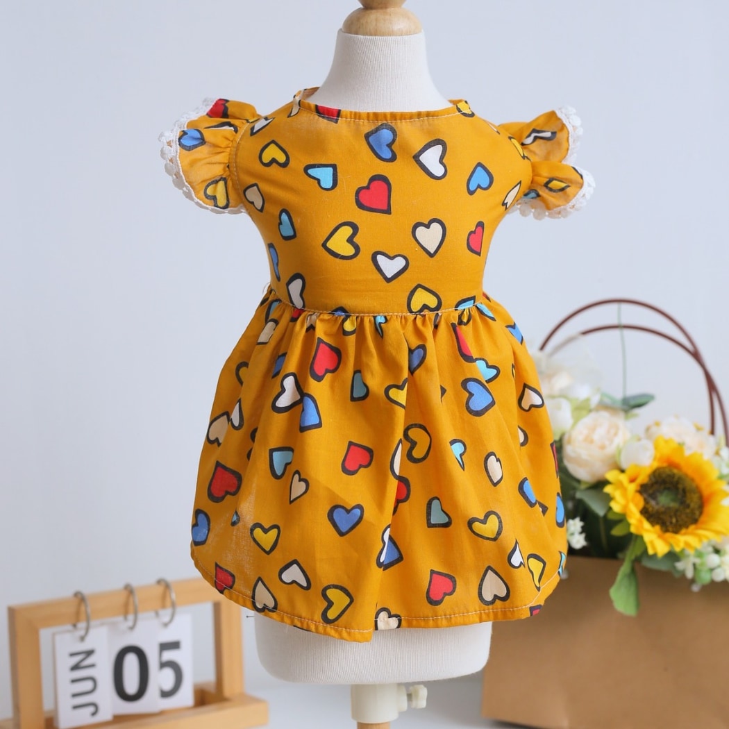Ozzie - Colorful Heart Print Casual Dress for Pets