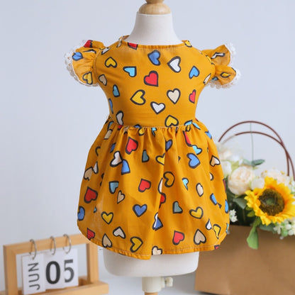 Ozzie - Colorful Heart Print Casual Dress for Pets