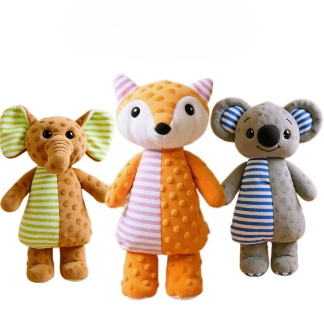 Petkin textured animal dog plush toy in a sitting position with soft fabric surface