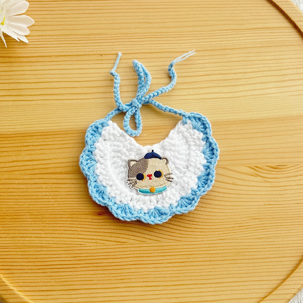 Mokka - Cartoon Animal Crochet Cat Bib