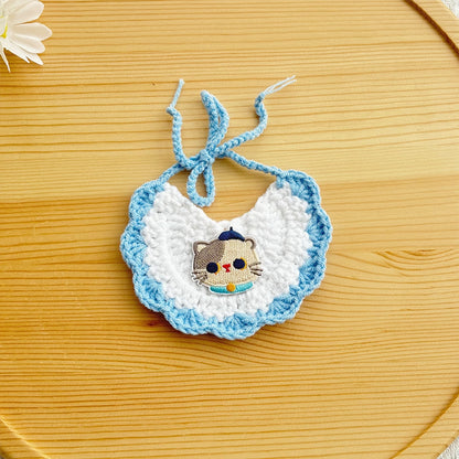 Mokka - Cartoon Animal Crochet Cat Bib