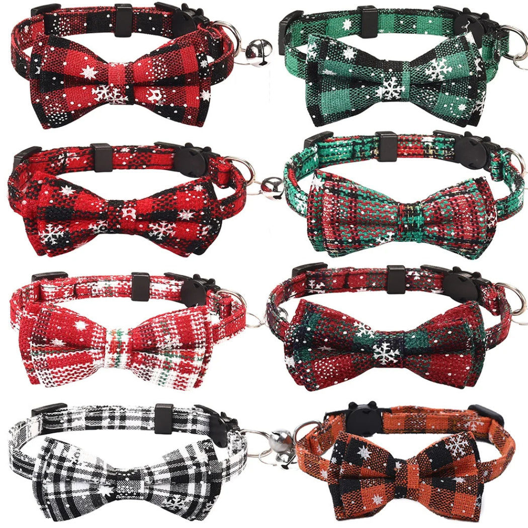 Mokka - Christmas Plaid Snowflake Breakaway Cat Collar