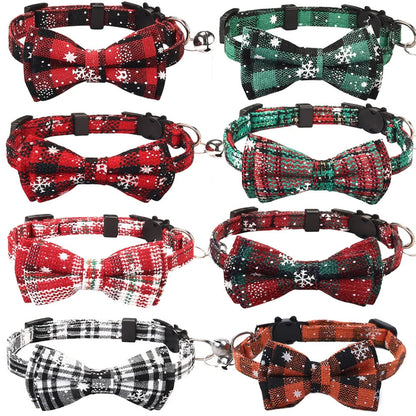 Mokka - Christmas Plaid Snowflake Breakaway Cat Collar