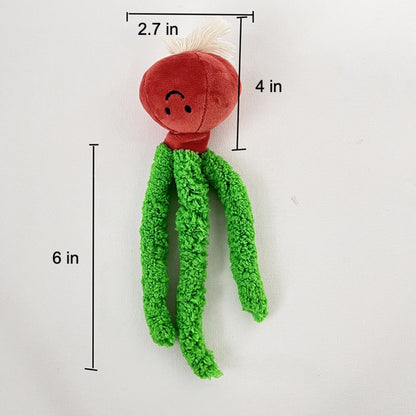 Moo -  Plush Radish Cat Toy – Soft & Crinkly with Tactile Green Leaves