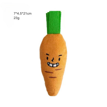 Petkin garden vegetable plush dog toy shaped like a yellow squash