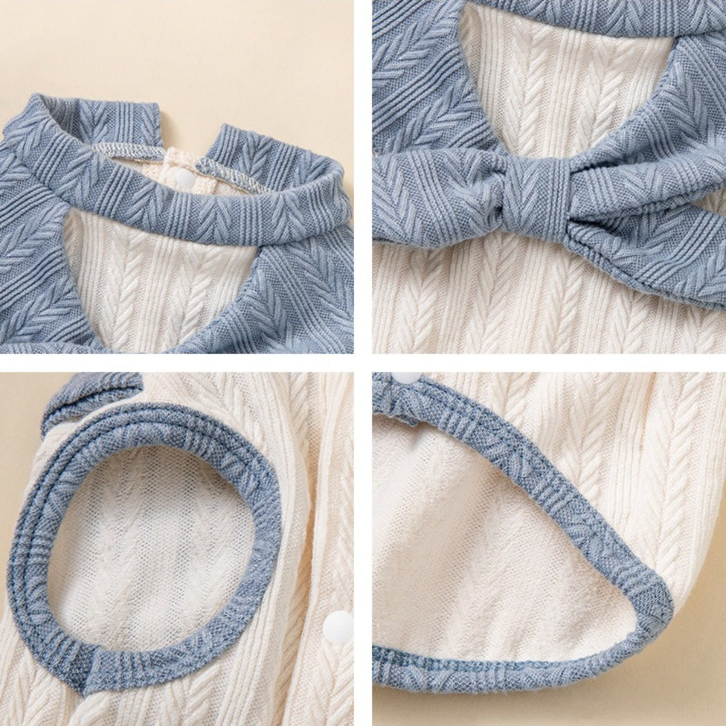 Ozzie soft knit sailor pet vest shown from the back view