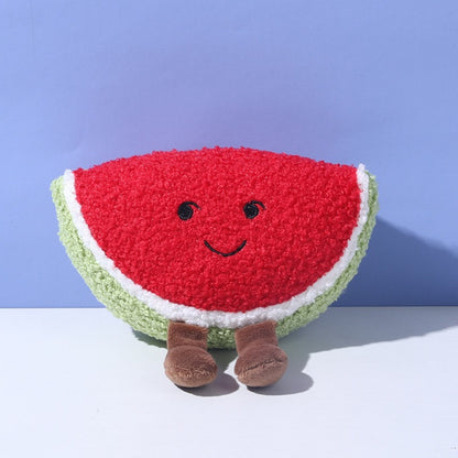 Petkin Plush Flip Vegetable Dog Toy held in hand to show size and texture