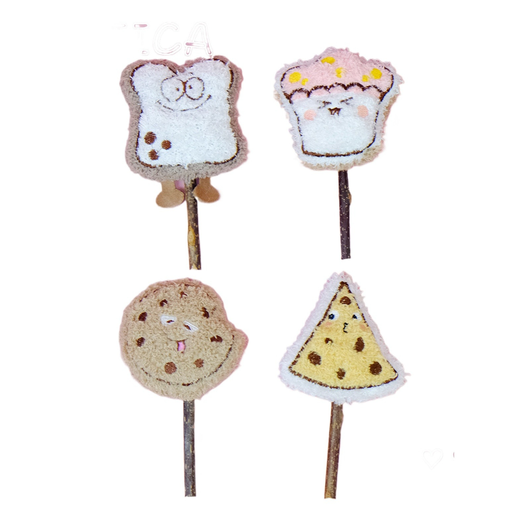 Moo - Snack Shaped Plush Stick Cat Toy