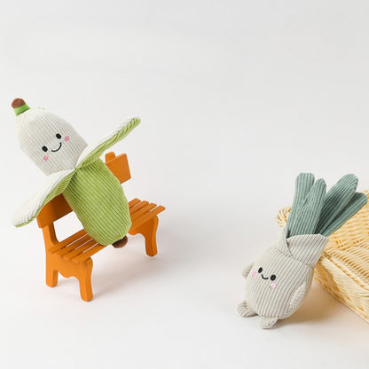 Petkin plush vegetable dog toy displayed from above showing overall shape and design