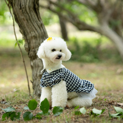 Ozzie - Spring Summer Plaid Princess Style Dog Dress