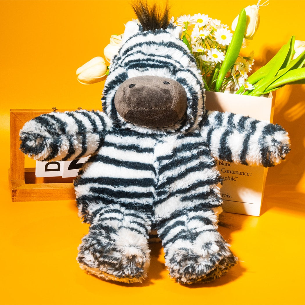 Petkin - Zebra Shaped Squeaky Plush Dog Toy