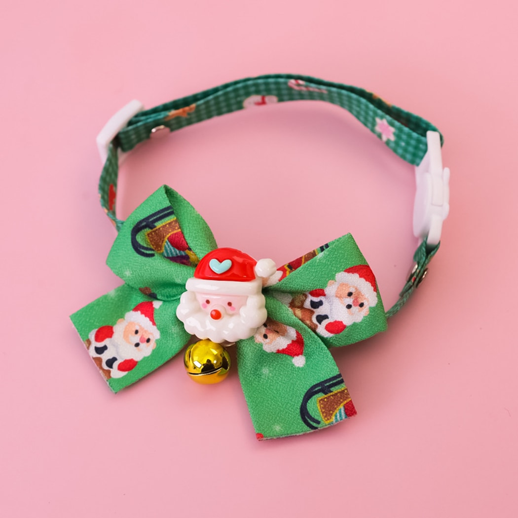 Christmoo - Holiday Cartoon Bow Bell Pet Collar