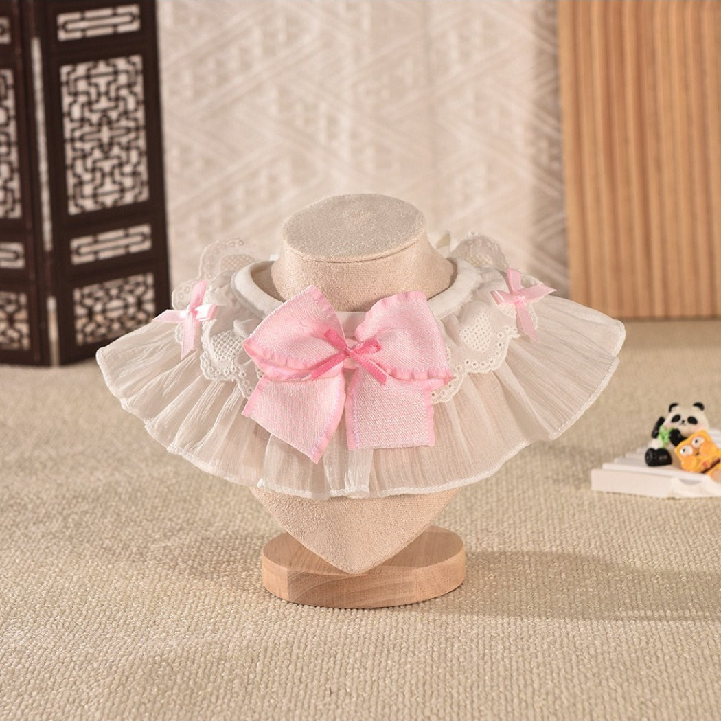 Mokka Princess Ruffle Cat Collar laid flat highlighting design and color