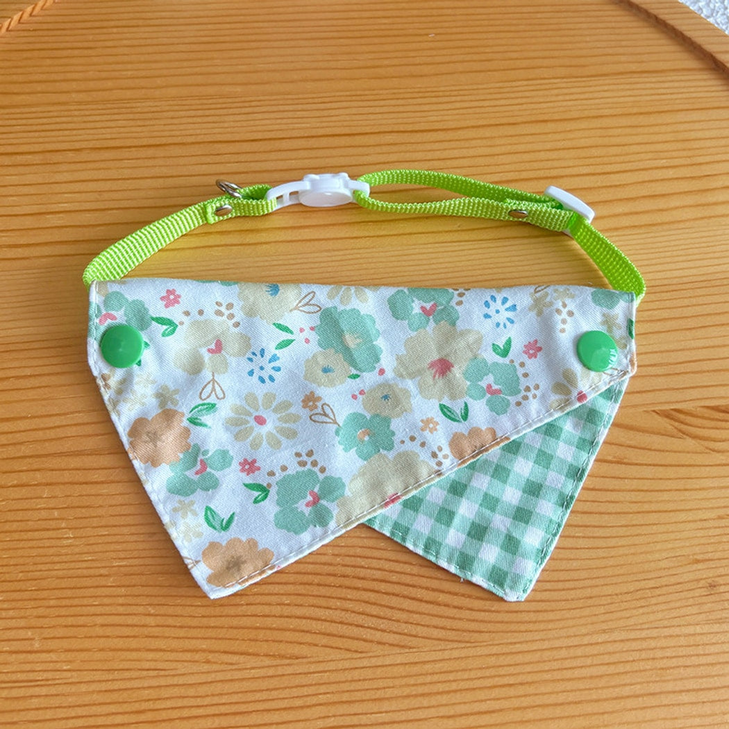 Mokka - Floral Print Adjustable Cat Bandana Collar