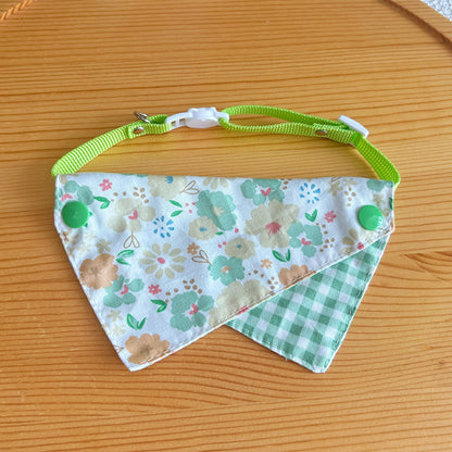 Mokka - Floral Print Adjustable Cat Bandana Collar