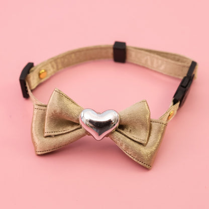 Mokka - Decorative Heart Accent Cat Bow Tie Collar