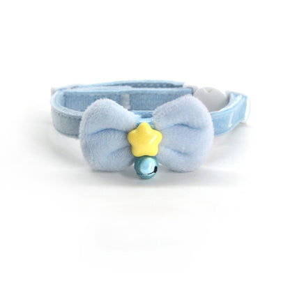 Mokka Sweet Star Bow Breakaway Cat Collar displayed flat highlighting the breakaway clasp