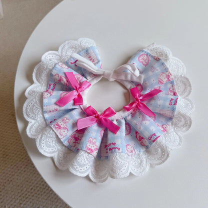 Mokka - Floral Ruffle Lace Tie-on Pet Collar