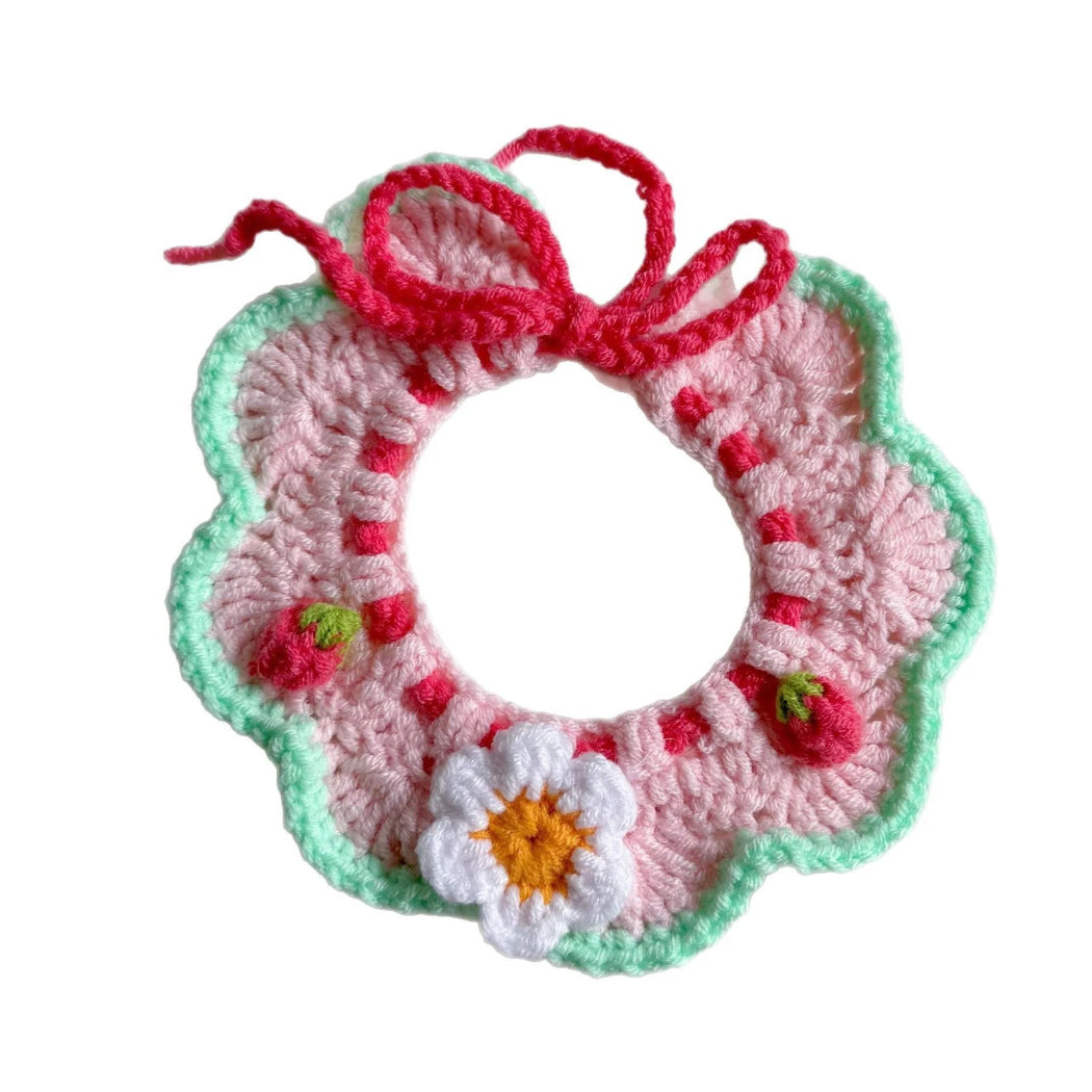 Mokka - Spring Scalloped Crochet Cat Collar