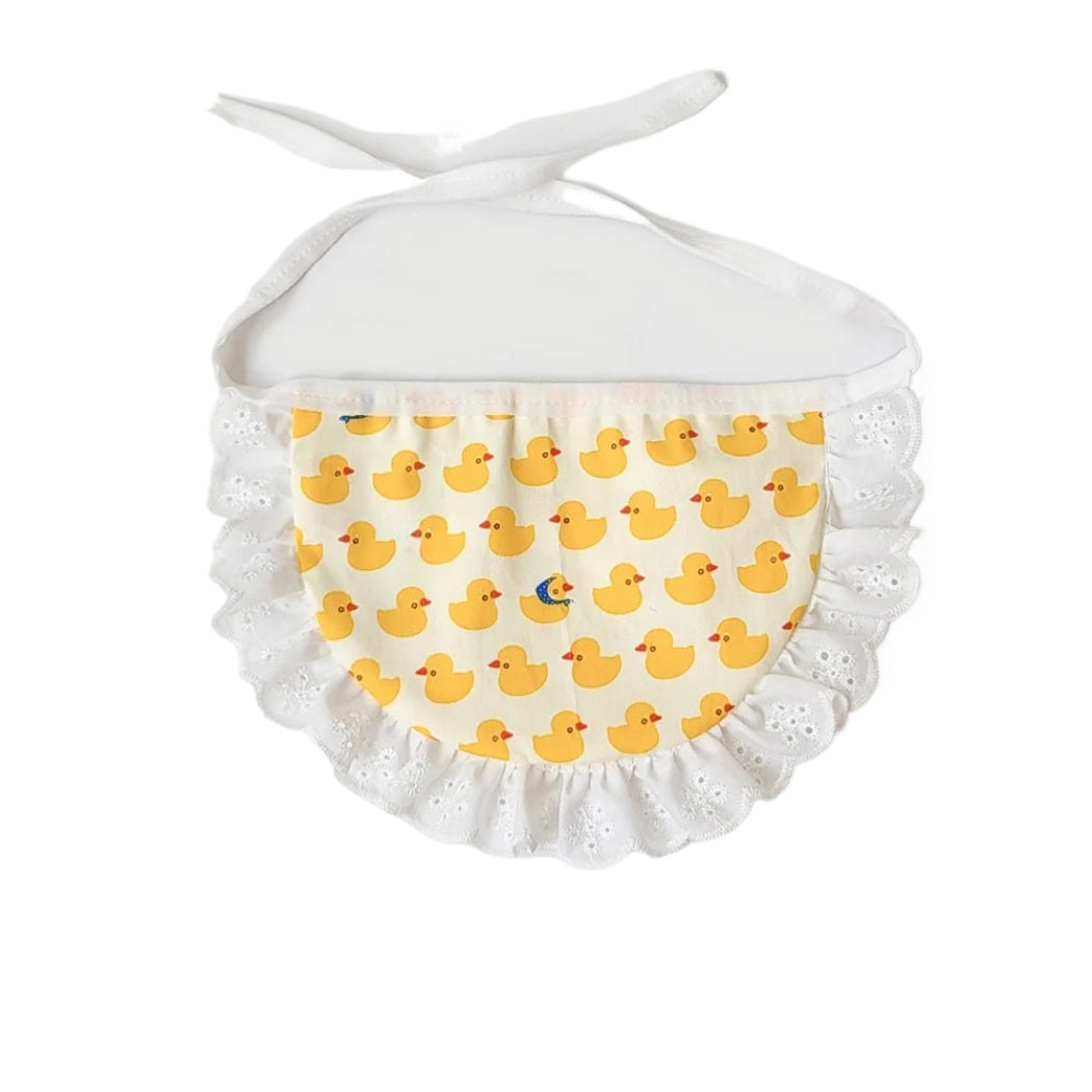 Loofie Yellow Duck Dog Bib with Lace