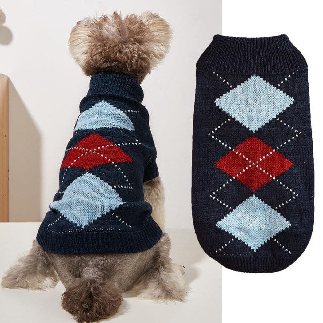 Ozzie - Color Block High Neck Dog Sweater