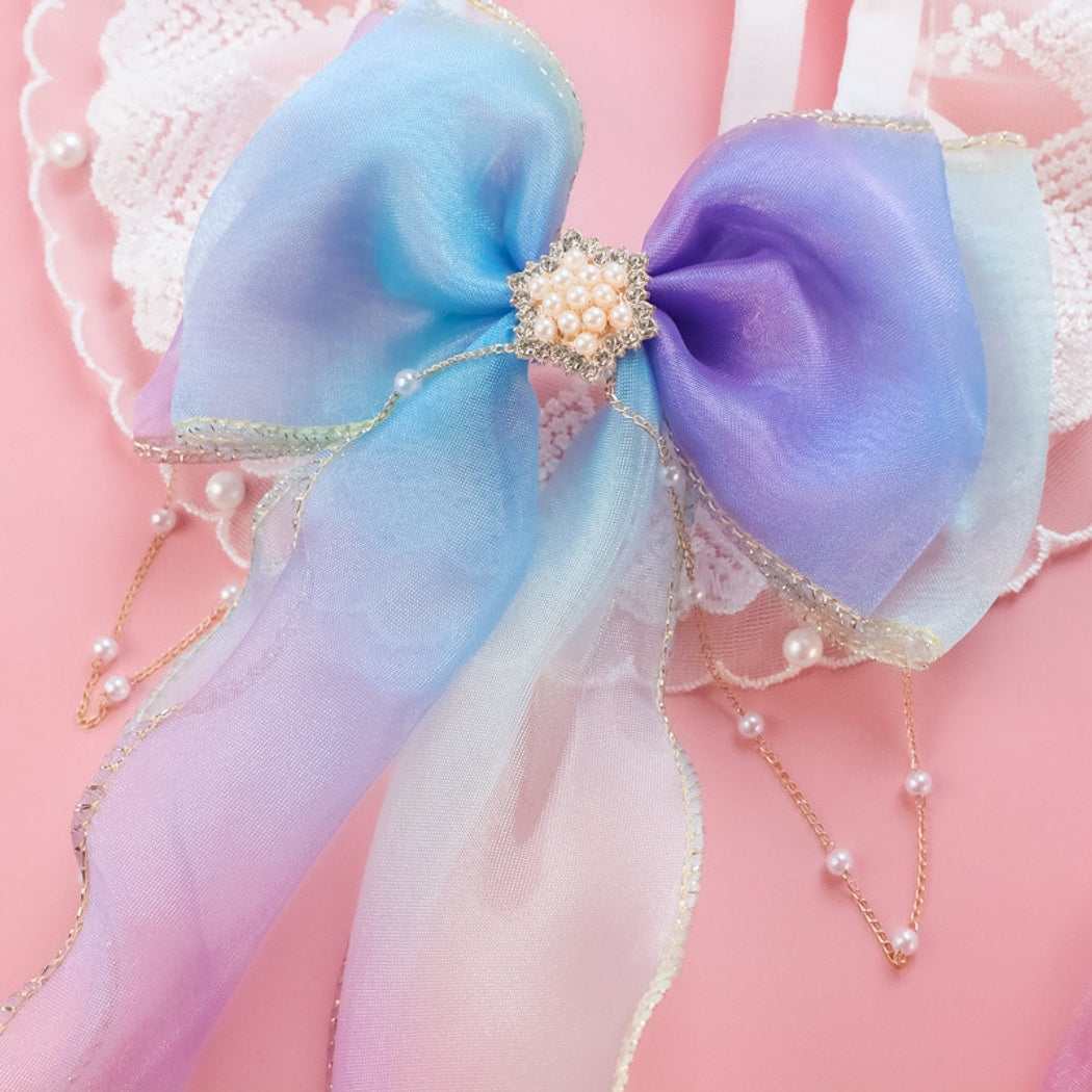 Mokka - Lace Bow Ruffle Decorative Cat Collar