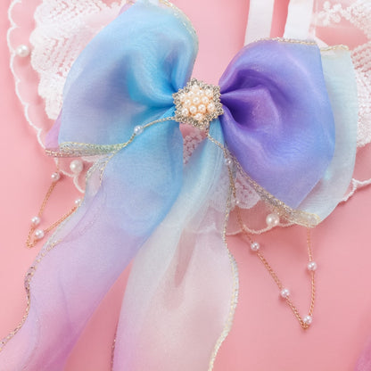 Mokka - Lace Bow Ruffle Decorative Cat Collar
