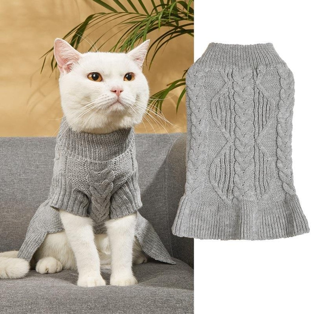 Ozzie - Ruffle Hem Pet Sweater Dress
